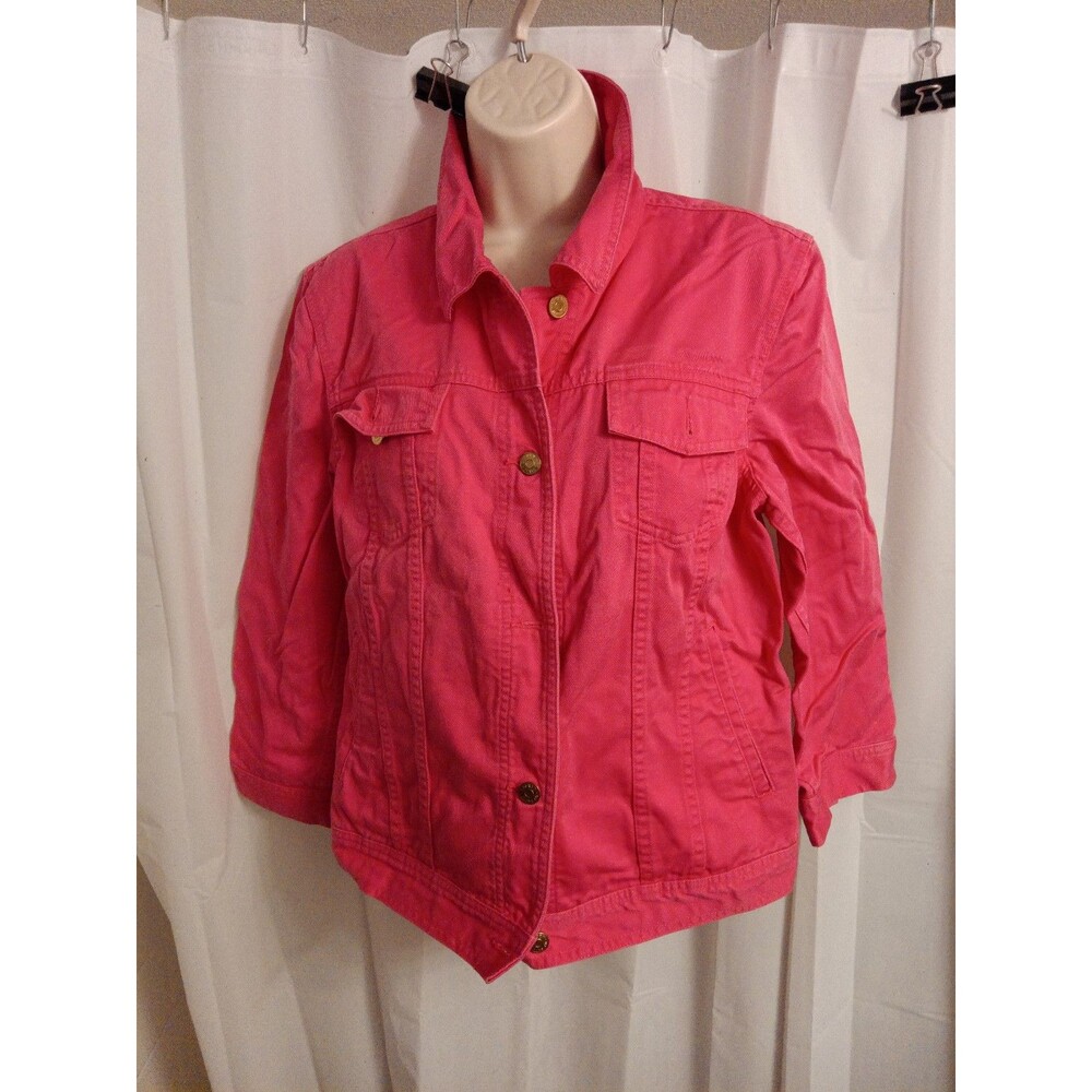 Lauren Ralph Lauren pink denim trucker jacket Sz L
